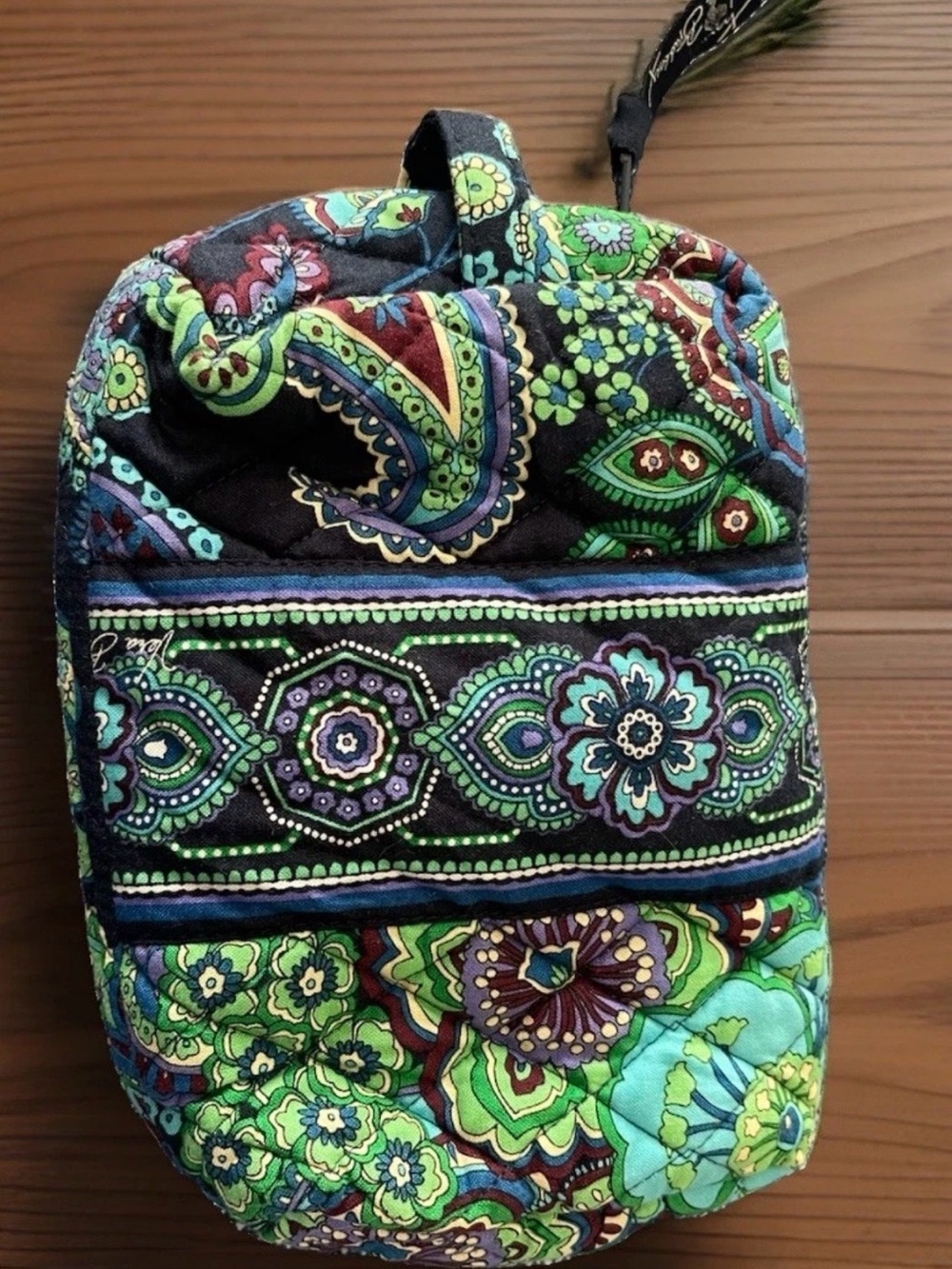 Vera Bradley BLUE RHAPSODY Med Cosmetic Bag Quilted Zipper Pouch RETIRE GORGEOUS